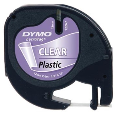 DYMO TAPE LETRATAG 12MM TRANSP