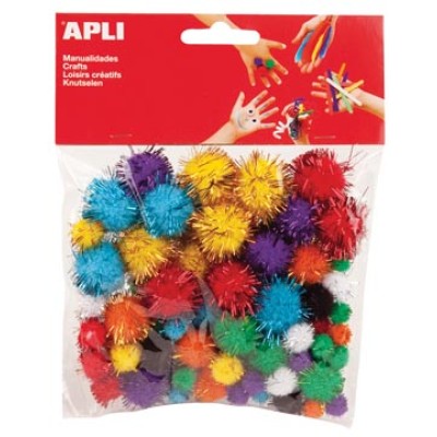 APLI POMPON ASS GLITTER 78X