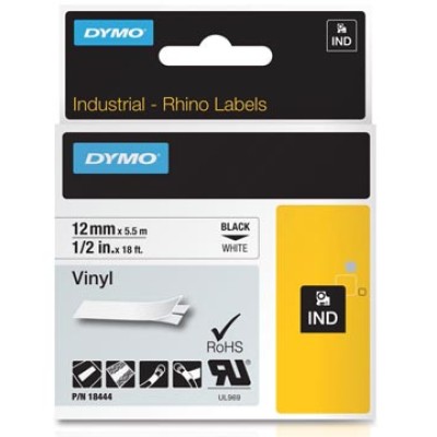 RHINO TAPE 12MM VINYL ZWART/WI