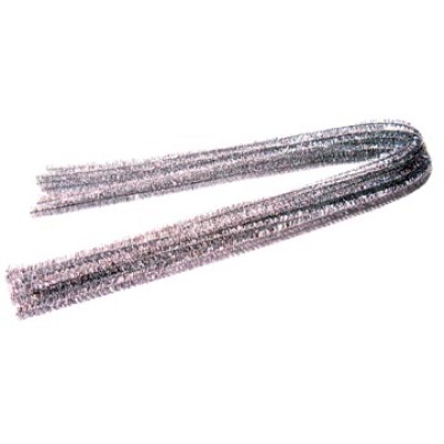 CHENILLE 50CMX8MM ZILVER PK10