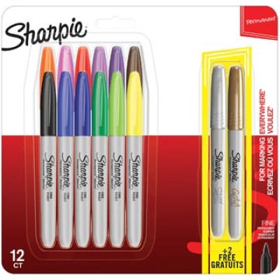 SHARPIE PERM MARKR PASTEL 12+2