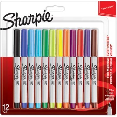 SHARPIE PERM MARKER F BL12 ASS