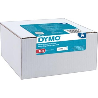 DYMO TAPE D1 9MM ZW/WIT 10X