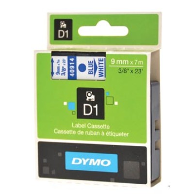 DYMO TAPE D1 9MM BLAUW/WIT