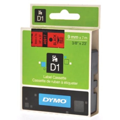 DYMO TAPE D1 9MM ZW/ROOD