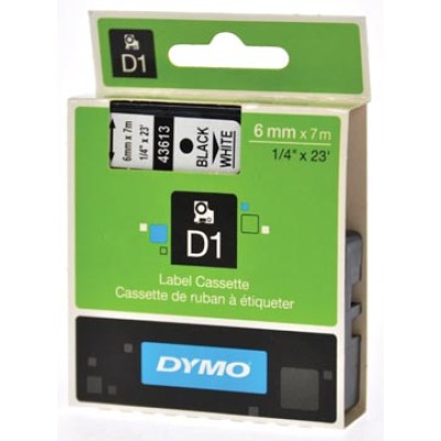 DYMO TAPE D1 6MM ZW/WIT