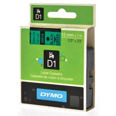 DYMO TAPE D1 12MM ZW/GROEN