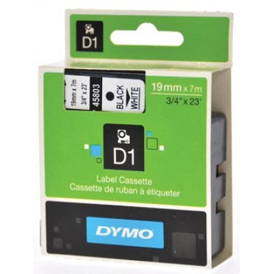 DYMO TAPE D1 19MM ZW/WIT