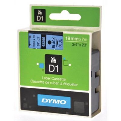 DYMO TAPE D1 19MM ZW/BLAUW