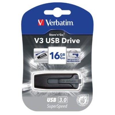 VERBATIM V3 USB3 16GB ZWART