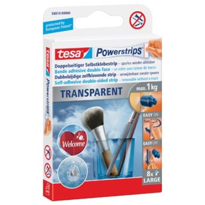 TESA POWERSTRIPS 1KG TRAN BLS8