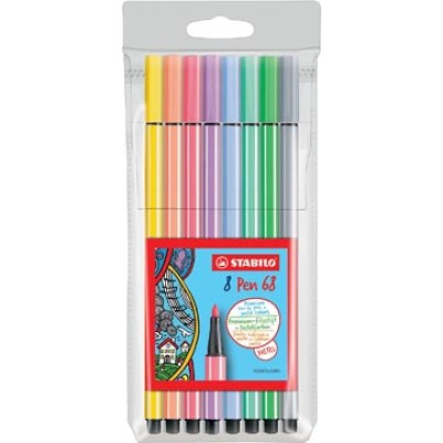 STABILO PEN 68 PASTEL ETUI 8X