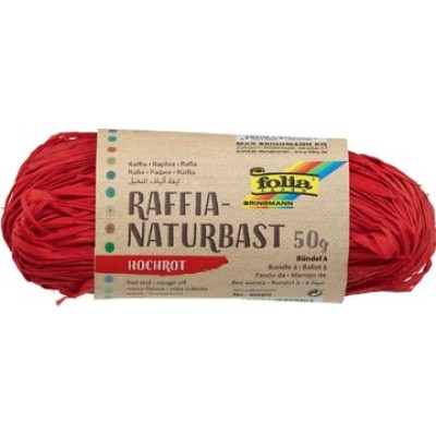 RAFFIA 50GR DONKER ROOD