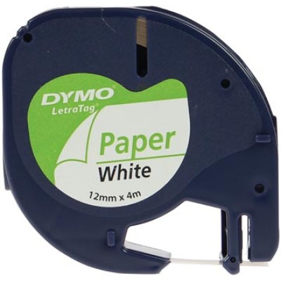 DYMO TAPE LETRATAG 12MM PAP WT