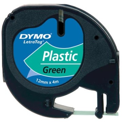 DYMO TAPE LETRATAG 12MM PL GRN