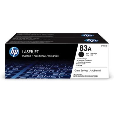 HP TONER 83A CF283AD BLK 2X