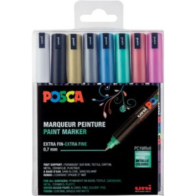 POSCA PAINTMARKER 0,7MM MET 8X