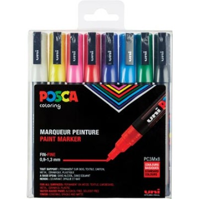 POSCA MARKER PC3M SET 8 ASS