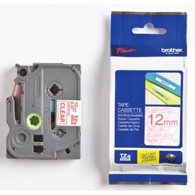 BROTHER TAPE TZE 12MM RD/TRANS