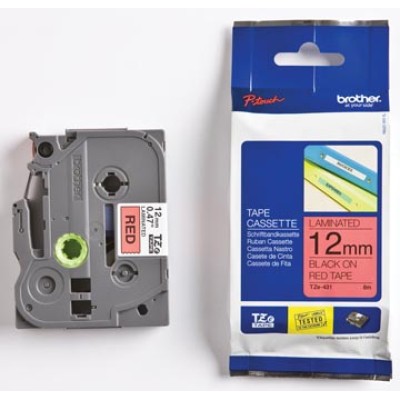 BROTHER TAPE TZE 12MM ZWART/RD